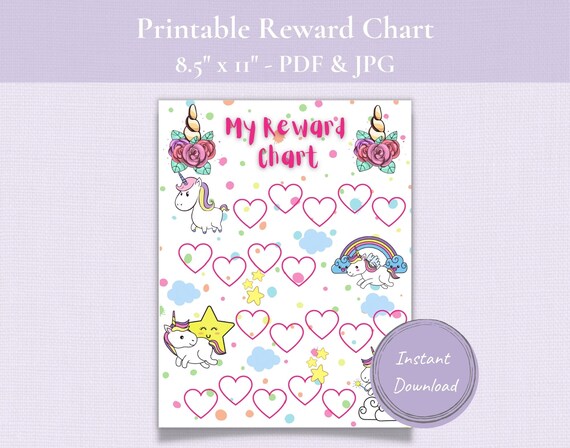 Printable Unicorn Chart Potty Training Chart Chart for | Etsy