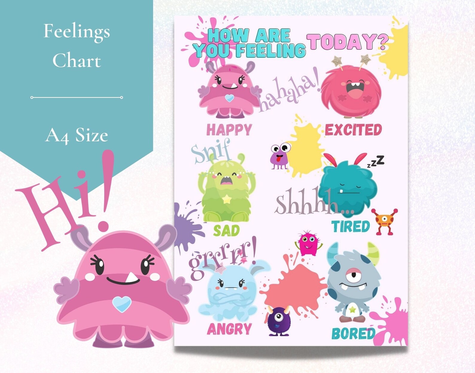 Printable Emotions Chart Feelings Chart Montessori Learning | Etsy