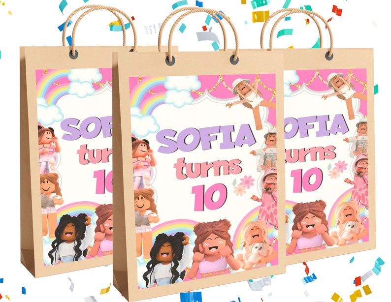 Roblox Gift Bag Label Template Roblox Birthday Birthday Etsy Denmark