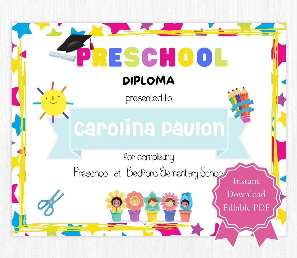 preschool diploma homeschool diploma preschool graduation etsy