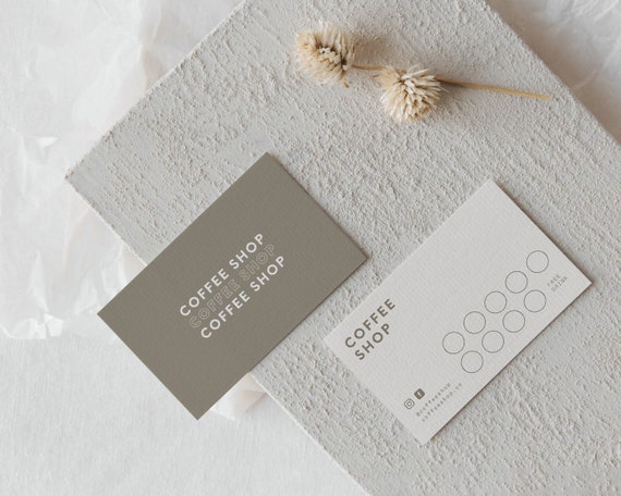 Modern Coffee Minimalist Loyalty Card Template
