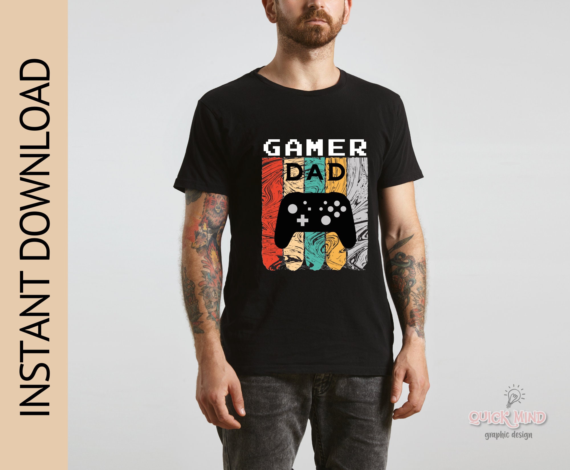 Gamer Dad PNG for Sublimation Gamer Clipart Gamer Dad | Etsy