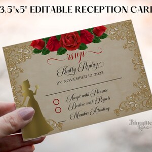 Quinceanera Rsvp Card Template Snow White Theme, Match With Quinceanera ...