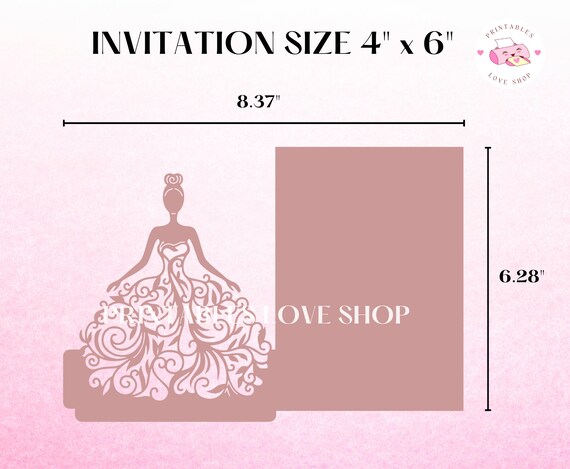 dress invitation cut out Ball Gown Shaped Laser Cut Quinceaera Invitation