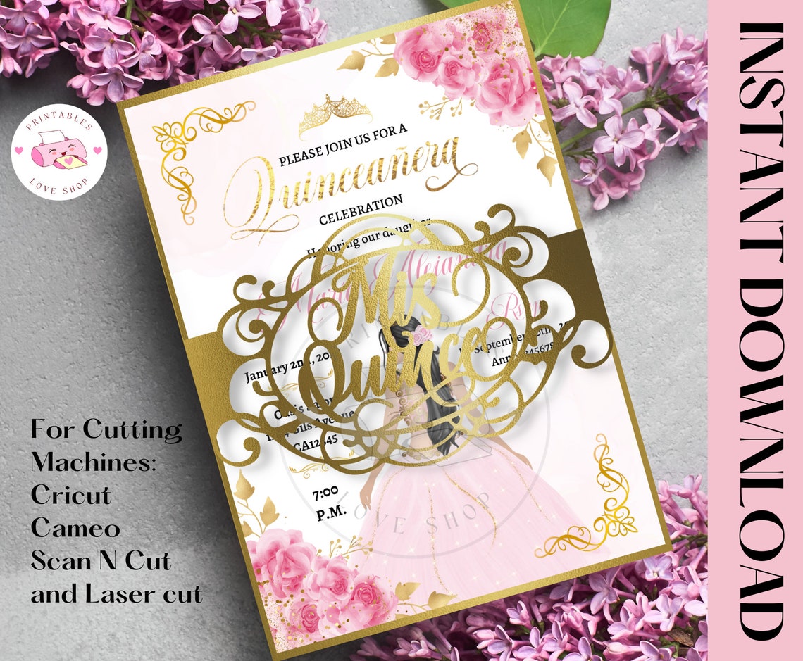 Mis Quince Belly Band Template SVG DXF PNG 5x7 Etsy