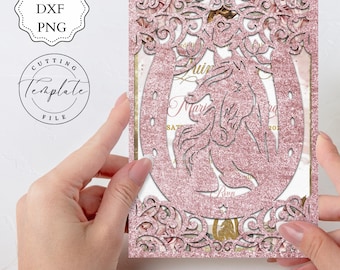 Laser Cut Horseshoe Invitation: Rustic Quinceanera, Sweet 16 (SVG DXF PNG)