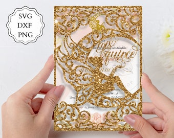 Enchanted Forest Invitation, Laser Cut Fairy, Quinceanera SVG DXF PNG (Digital File)