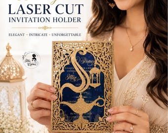Laser Cut Arabian Nights Invitation Holder | 5x7 Pocket Template (Digital Download)