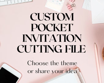 Custom Pocket Invitation SVG – Quinceañera, Sweet 16, Laser Cut (Digital Download)