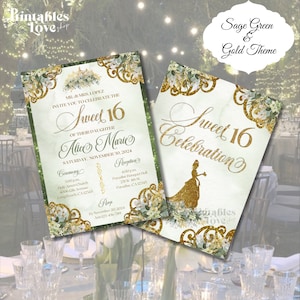 Prinzessin Tiana Sweet 16 druckbare Einladung, 5 x 7 bearbeitbare Einladung, einschließlich Rückseite, süße sechzehn Einladung, Invitaciones