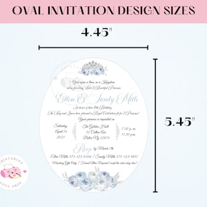 Faire-part Quinceanera bleu bébé : modèle de miroir à main (PDF, JPG, PNG)