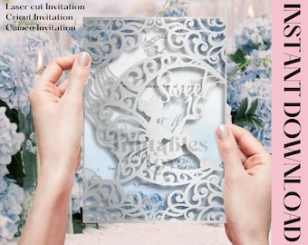 Laser Cut Sweet 16 Invitation: Enchanted Forest Fairy Design (SVG, DXF, PNG)