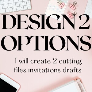 Conception de 2 brouillons à partir de fichiers d'invitation, invitations svg, invitation personnalisée, invitations de coings, invitations xv, cricut camée découpé au laser