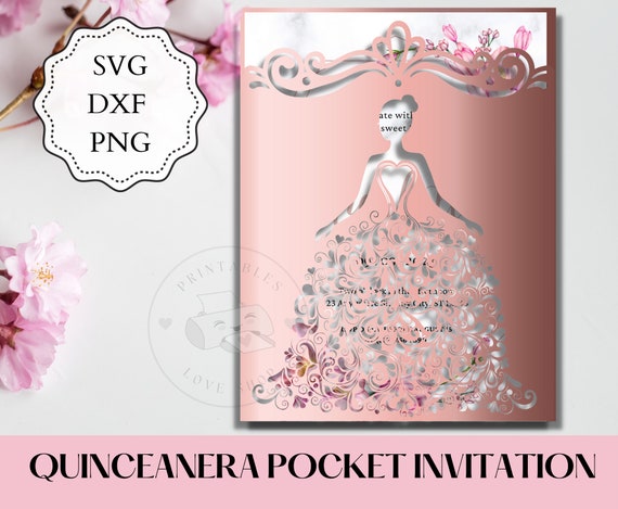 Laser Cut Dress Invitation, Quinceañera, Sweet 16 (digital Files)