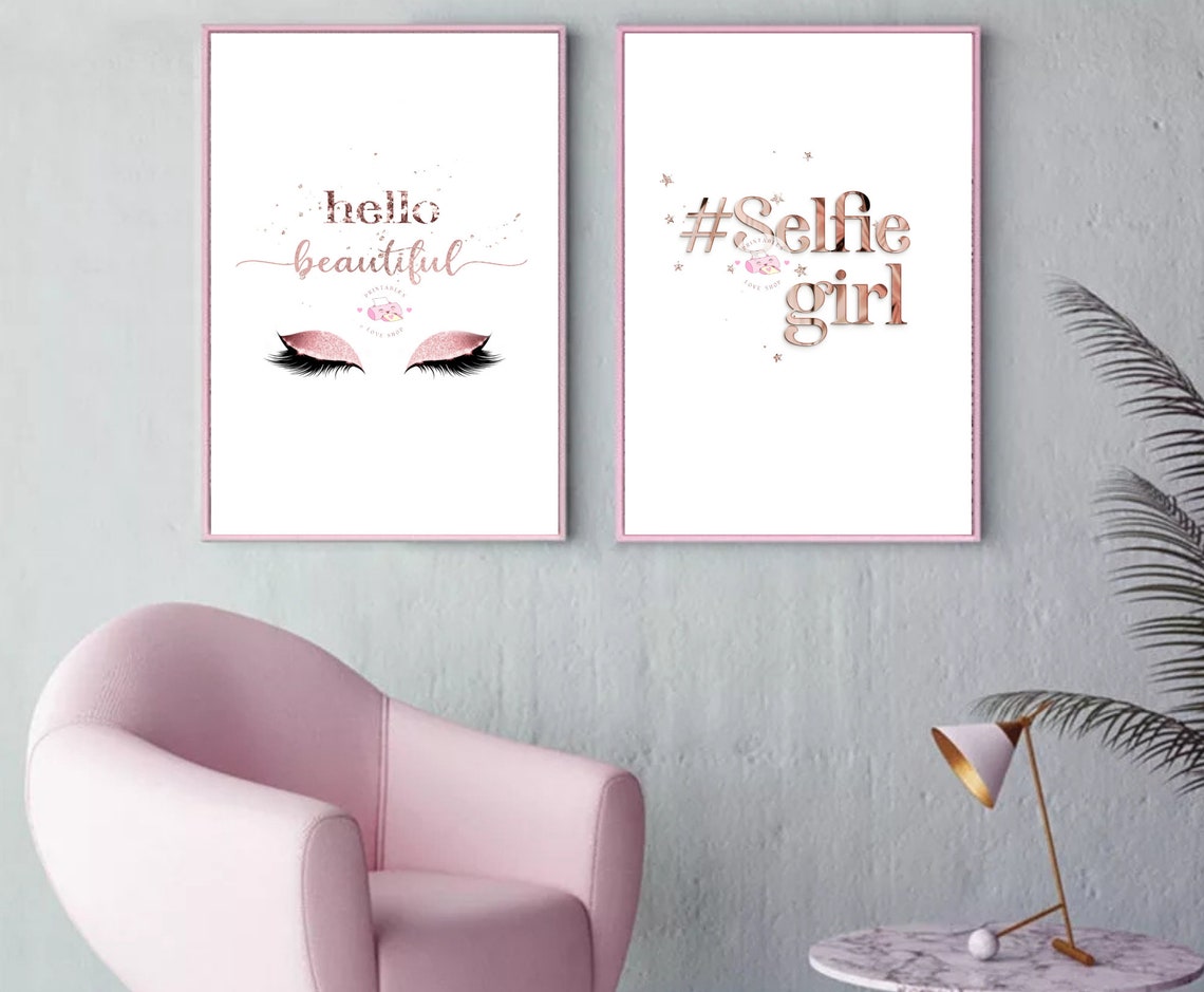 Pink Wall Decor Hello Beautiful Wall Art Print Home Decor Etsy