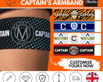 Customized Captain's bracelet - Your logo and colors - From kids to adult sizes