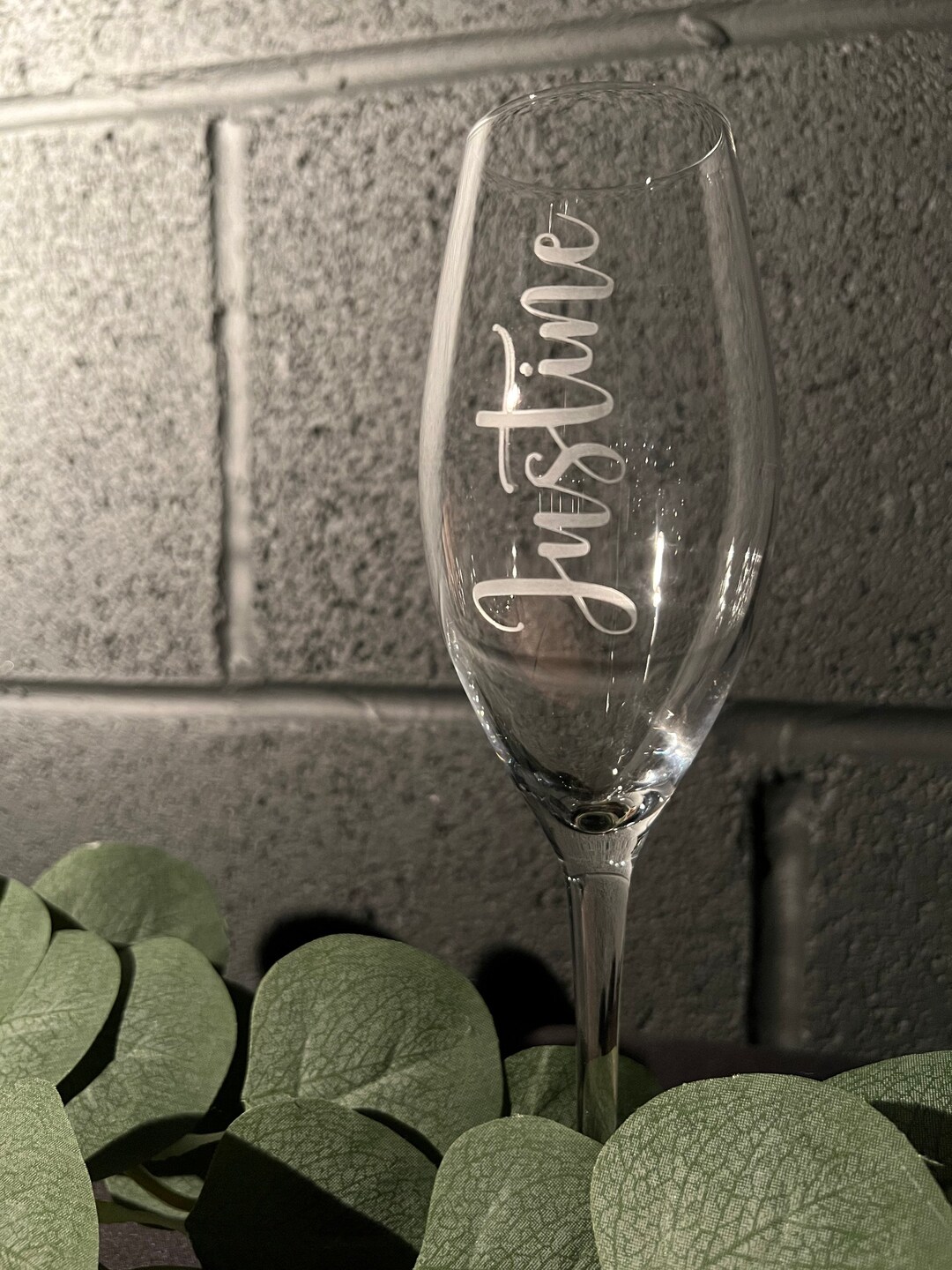 Personalised Champagne Glass Engraved With Own Message. Bespoke Etsy