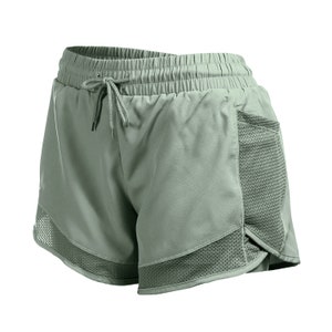 Women&#39;s Mesh Run 2 in 1 Shorts Quick-Dry Athletic Workout Gym Yoga Shorts with Liner and Side Pockets