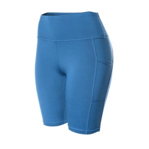 Women&#39;s Yoga Athletic Gym Workout Running Cycling Shorts High Waist Compression Tummy Control Short Leggings with Pockets