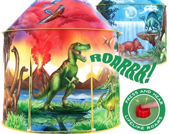 Dinosaur Discovery Play Tent with Roar Button | Kids Indoor Tent | Dino Play Tent | Imaginative Play | Kids Birthday Gift | Indoor Playhouse