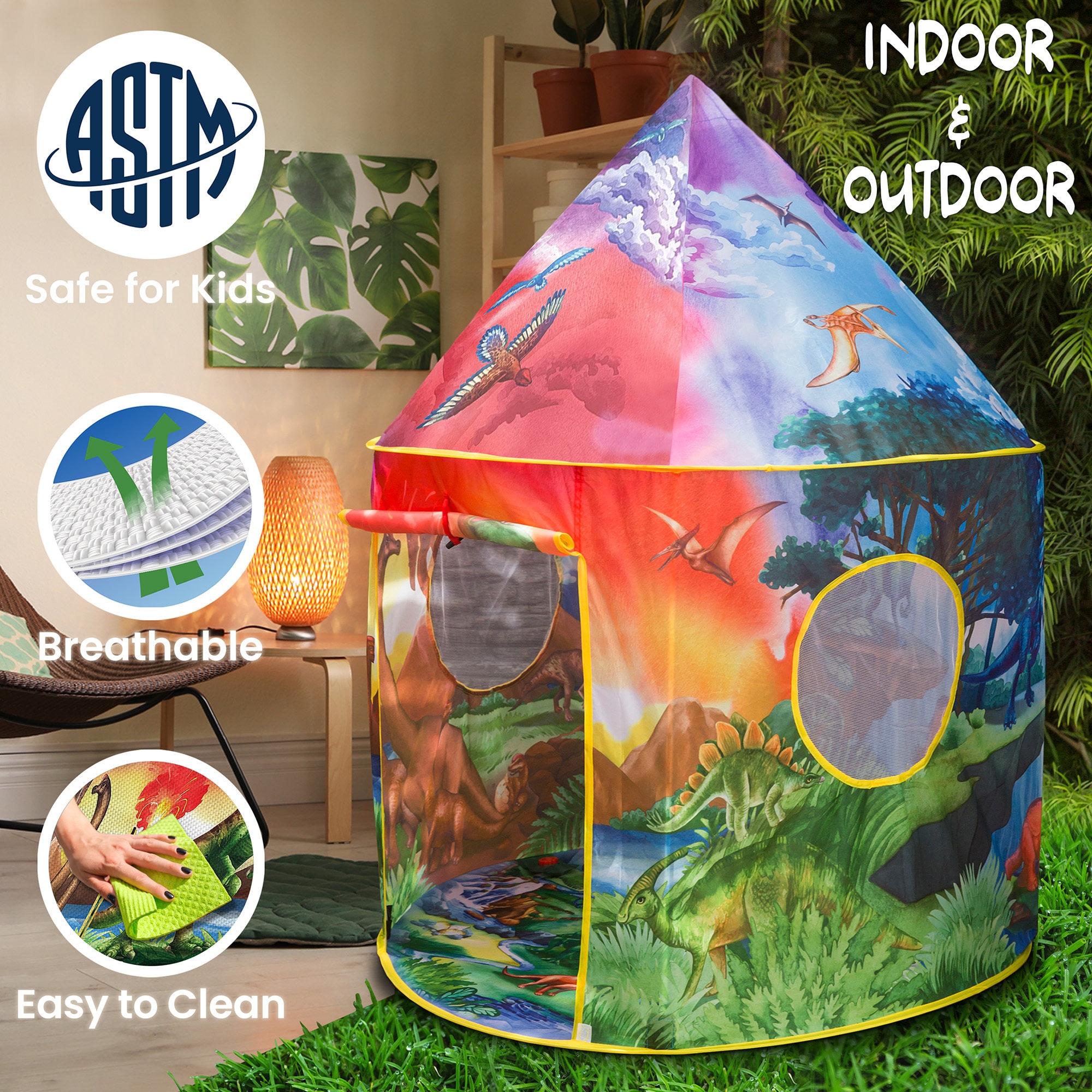 Dinosaur Discovery Play Tent With Roar Button Kids Indoor Tent Dino Play Tent Imaginative Play