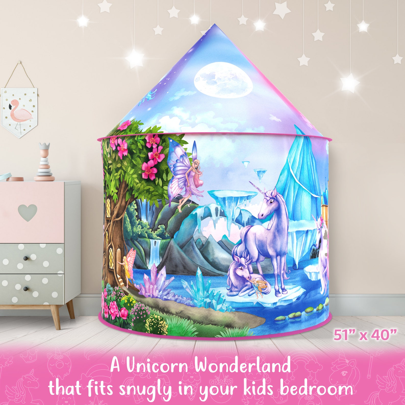 Unicorn Tent With Magical Sounds Princess Play Tent Indoor Etsy