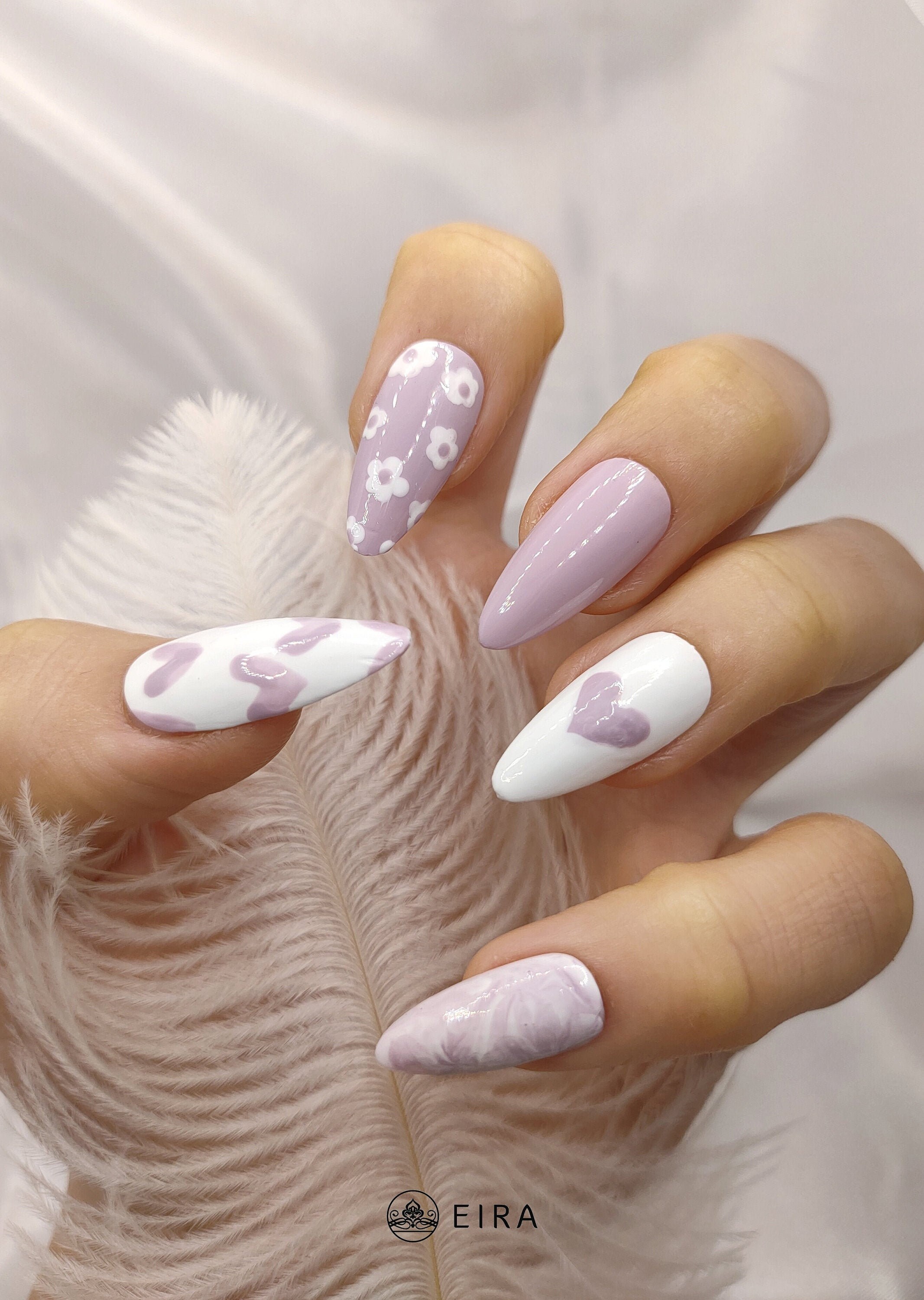 Pastel Purple Nails Press on Nails False Nails Glue on - Etsy