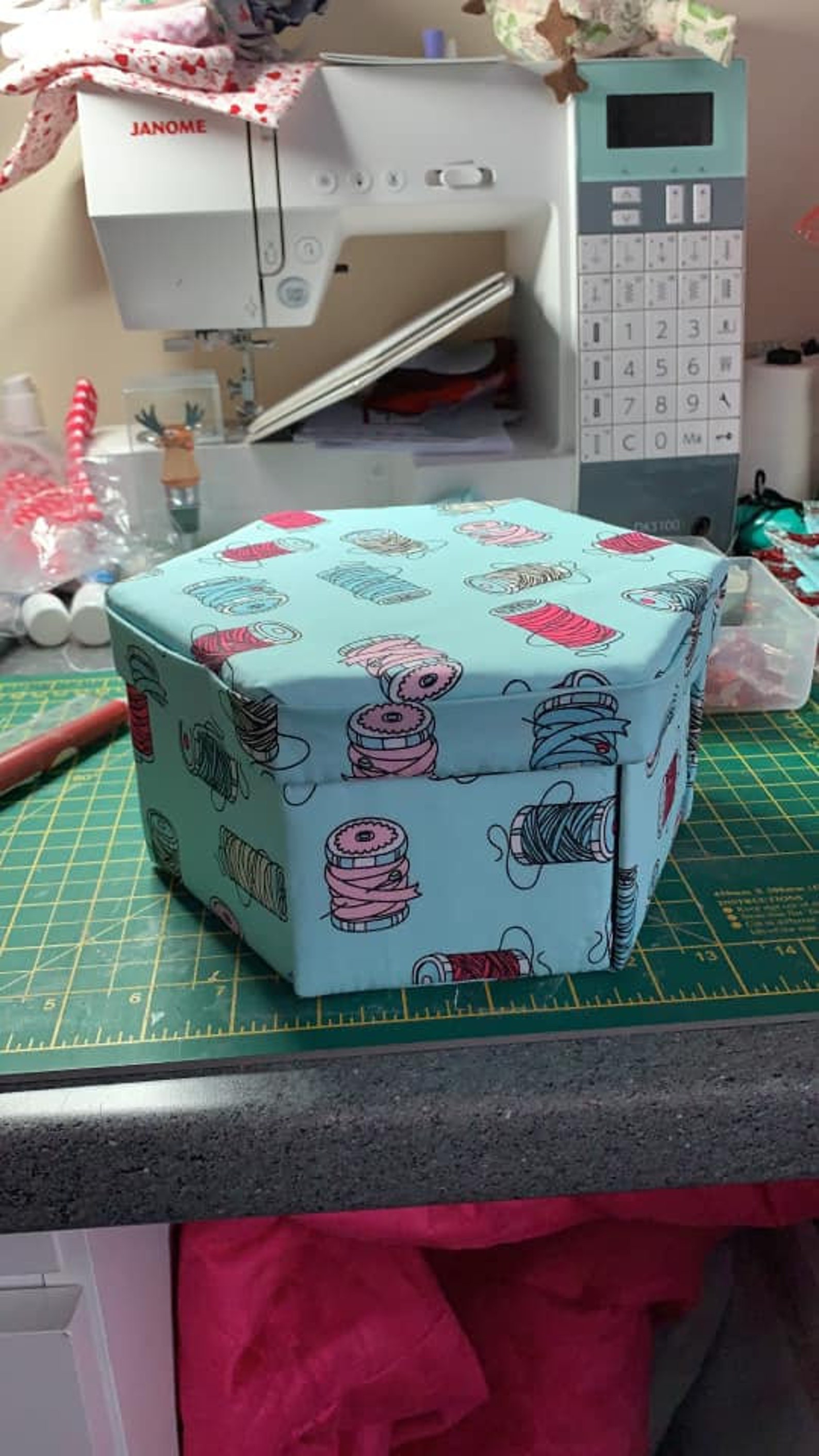 Etui Box Sewing Box Exploding Box Sewing Box Hexagonal Etui Etsy