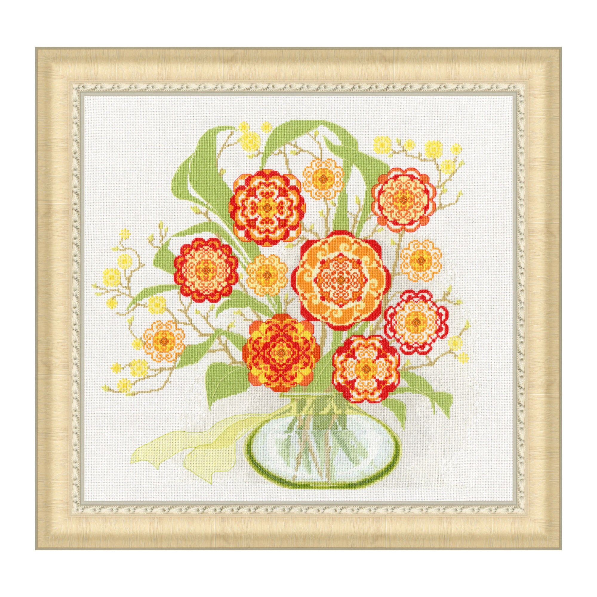 Flower Cross Stitch Kit Counted Cross Stitch Kit Floral Etsy