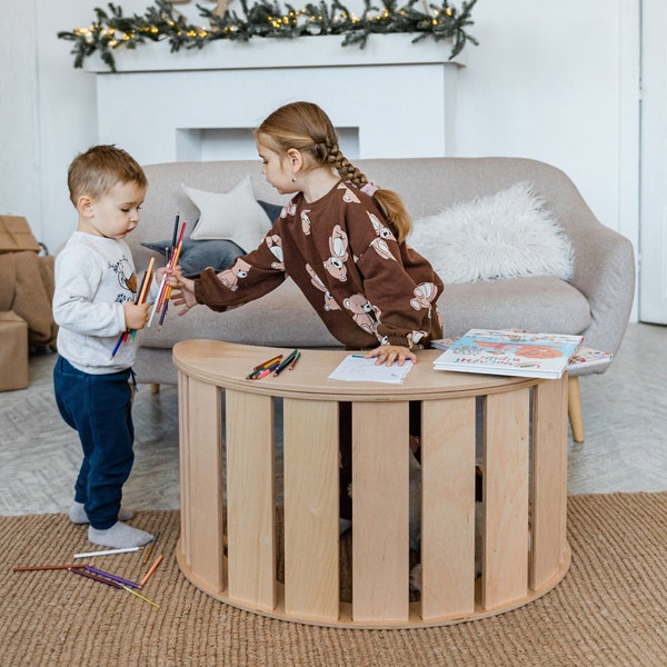 Montessori Climber + Toddler Table, Climbing Arch Pillow, Montessori Baby Rocker, 1st Birthday Gift Girl, First Christmas Gift