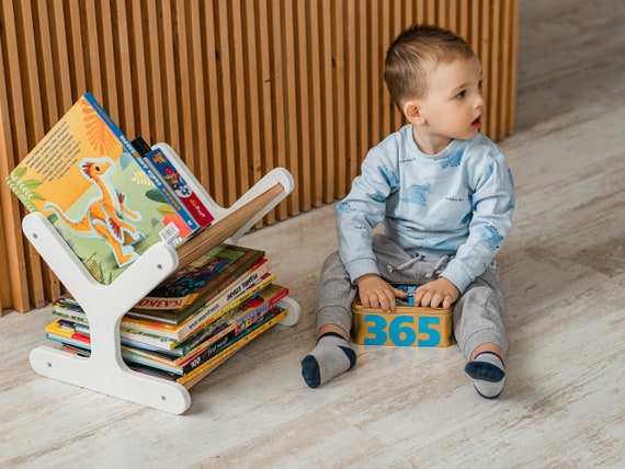 モンテッソーリ　ブックスタンド モンテッソーリ ブックケース 子供用 読書コーナー 木製ブックホルダー