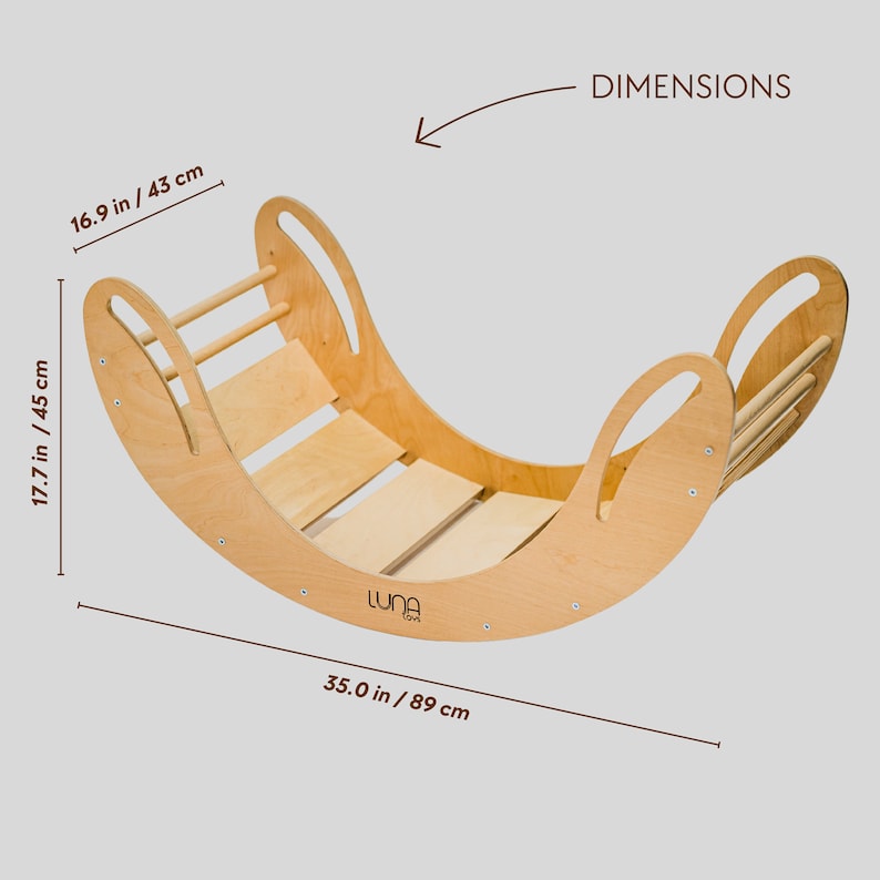 Montessori Climbing Furniture, Learning Table Arch, Baby Rocker, Montessori Toddler Climber Toys, 2 Year Old Boy Gift 1- Natural Wood