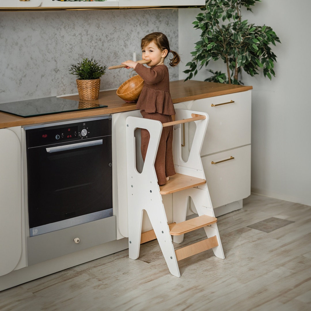Adjustable Learning Tower for Toddlers and Siblings, Wooden Montessori ...