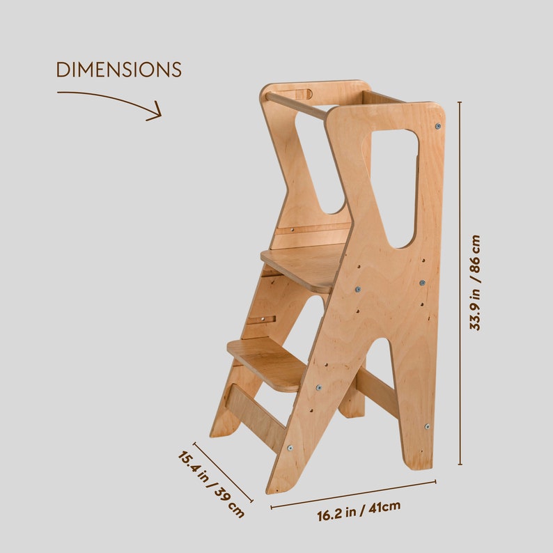 Lernturm, Kleinkind Tritthocker, Verstellbarer Kleinkind Turm, Montessori Möbel Küche Hilfe Turm, 1 Jahr altes Geschenk Bild 9