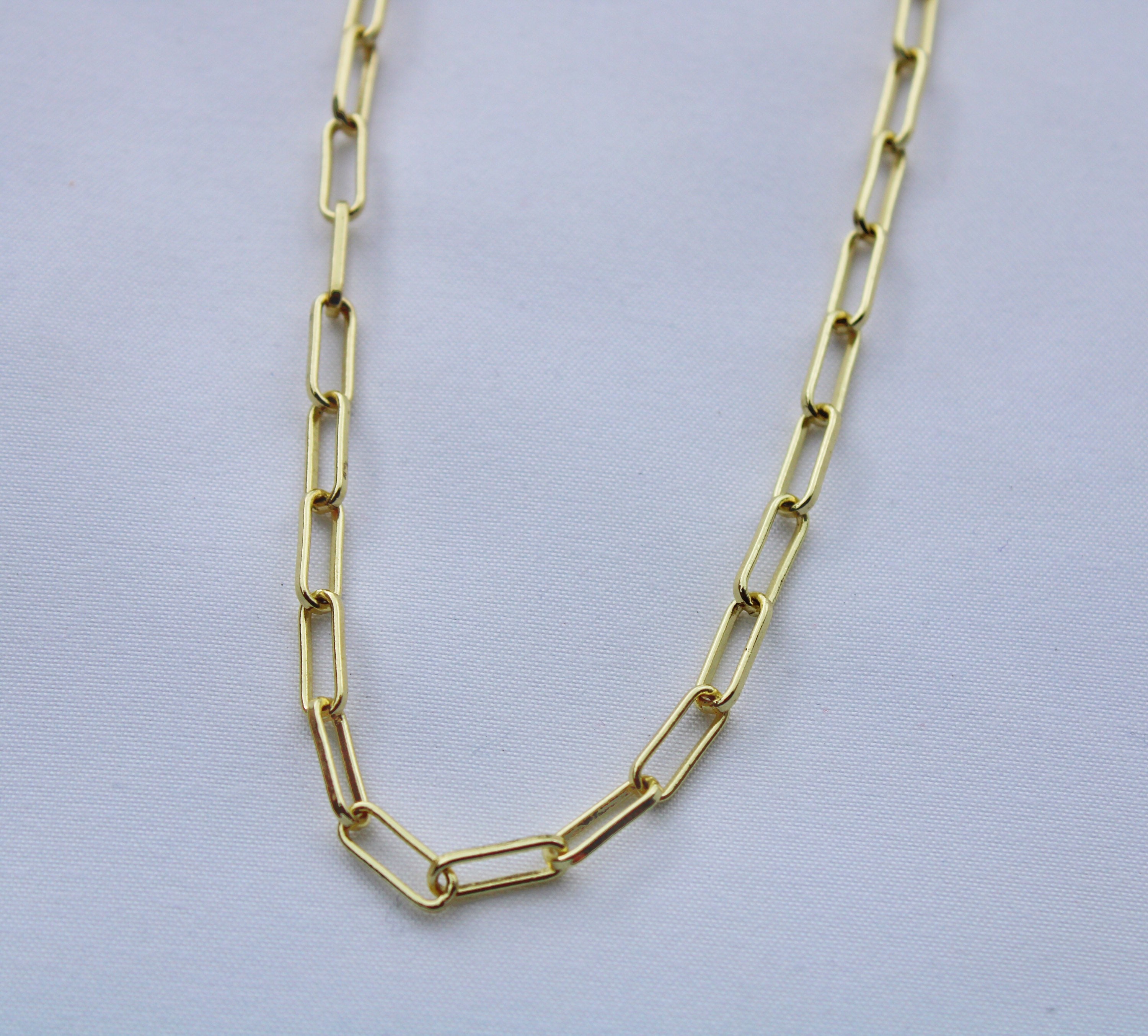 Gold Chain Link Necklace Etsy