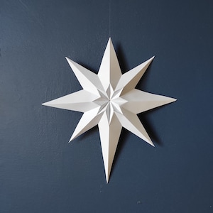 Christmas Star Wall Hanging - 26cm x 22cm - &#39;Half&#39; Star - PDF Digital Download - DIY Papercraft Christmas Decoration