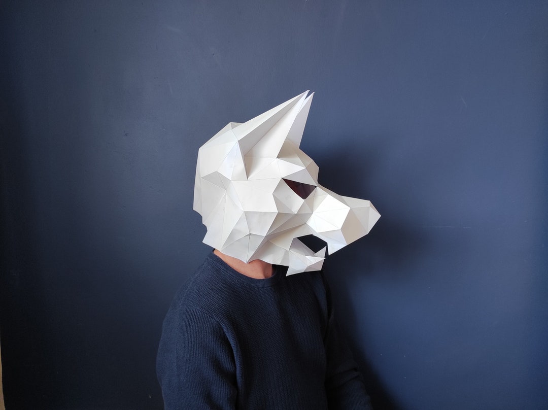 Werewolf Mask 3D Paper Craft Wolf Model Asymmetric Digital Download PDF