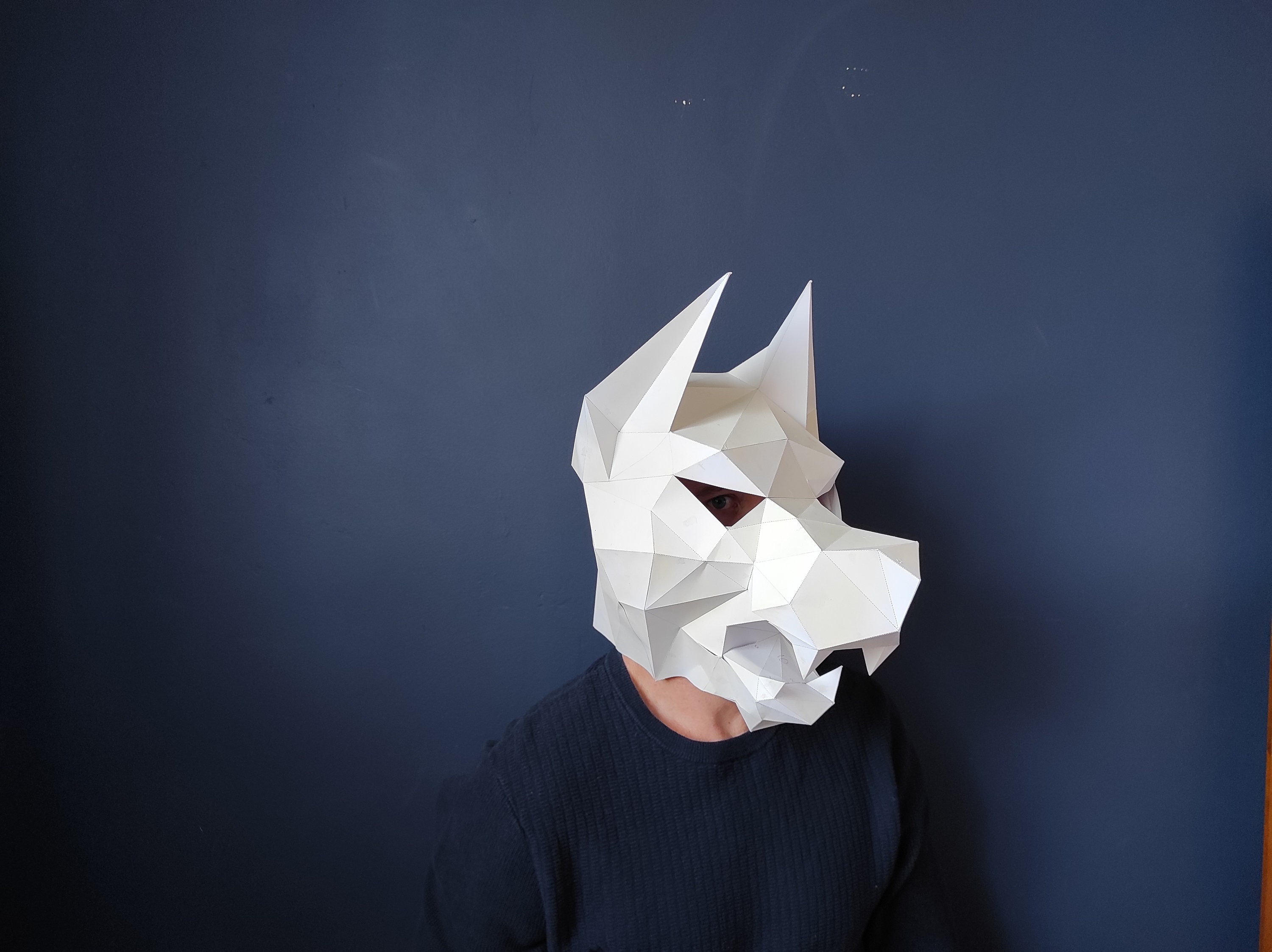 Werewolf Mask 3D Paper Craft Wolf Model Asymmetric Digital Download PDF