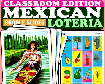 Mexican Loteria Digital Bingo Game for Google Slides Classroom Edition