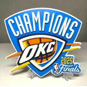 2025 Champions Oklahoma City OKC Thunder Desk / Mantle Plaque - Wall Sign - Magnet - Ornament - Ready to Ship