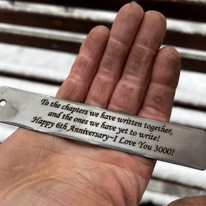 Reader gift - Gift for Book Lover s- 6th Wedding Anniversary – 6th anniversary gift - gift for him - gift for her - Personalized bookmark