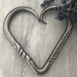 6th Anniversary,iron wedding, hand forged hearts, Iron gift, Personalized gift, wedding gift, 6th wedding