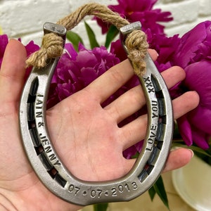 steel Horseshoe -11th Anniversary - Steel wedding-11th wedding anniversary - steel 11 year - Anniversary gift - Personalized