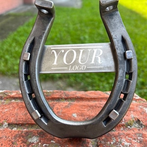 Iron Horseshoe - logo for Horseshoe - Personal Retirement Plaque - iron gift - Anniversary gift - Personalized gift