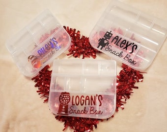 Personalize Valentine's Day THEME Snack Box/ Snackle box for kids/toddlers snack box for travel