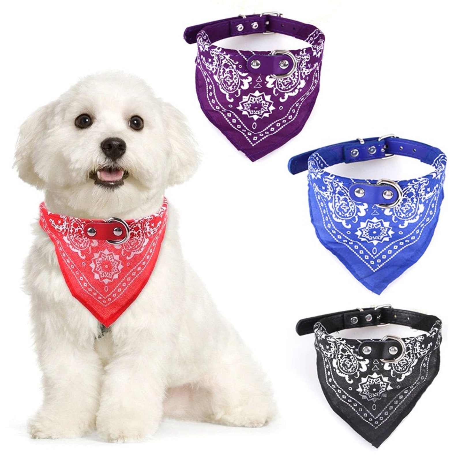 Puppy Neckerchief Adjustable Pet Dog Cat Neck Bandana Collar Etsy