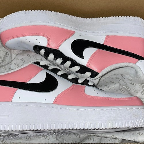Custom Pink and Black Air Force 1s - Etsy