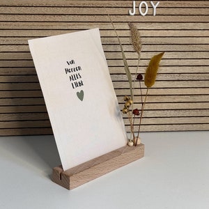 Holz-Kartenhalter JOY mit Holzperlen für Trockenblumen