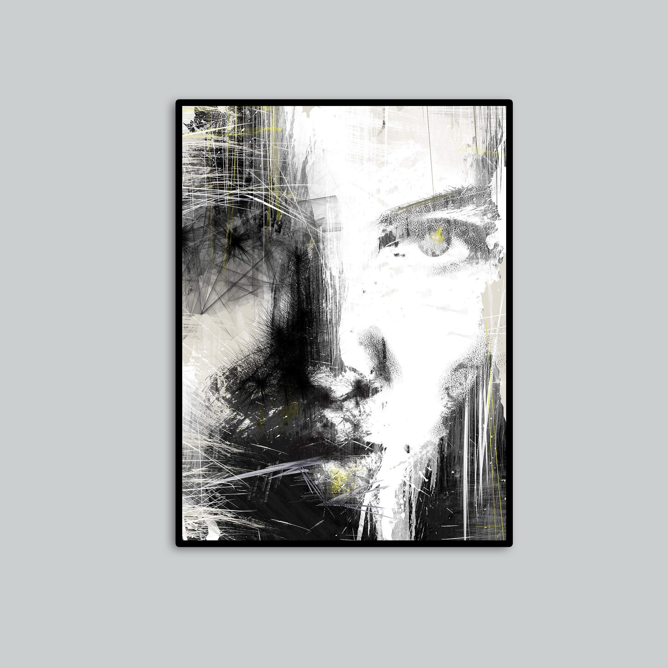 Contemporary Line Portrait Black and White Prints Original - Etsy