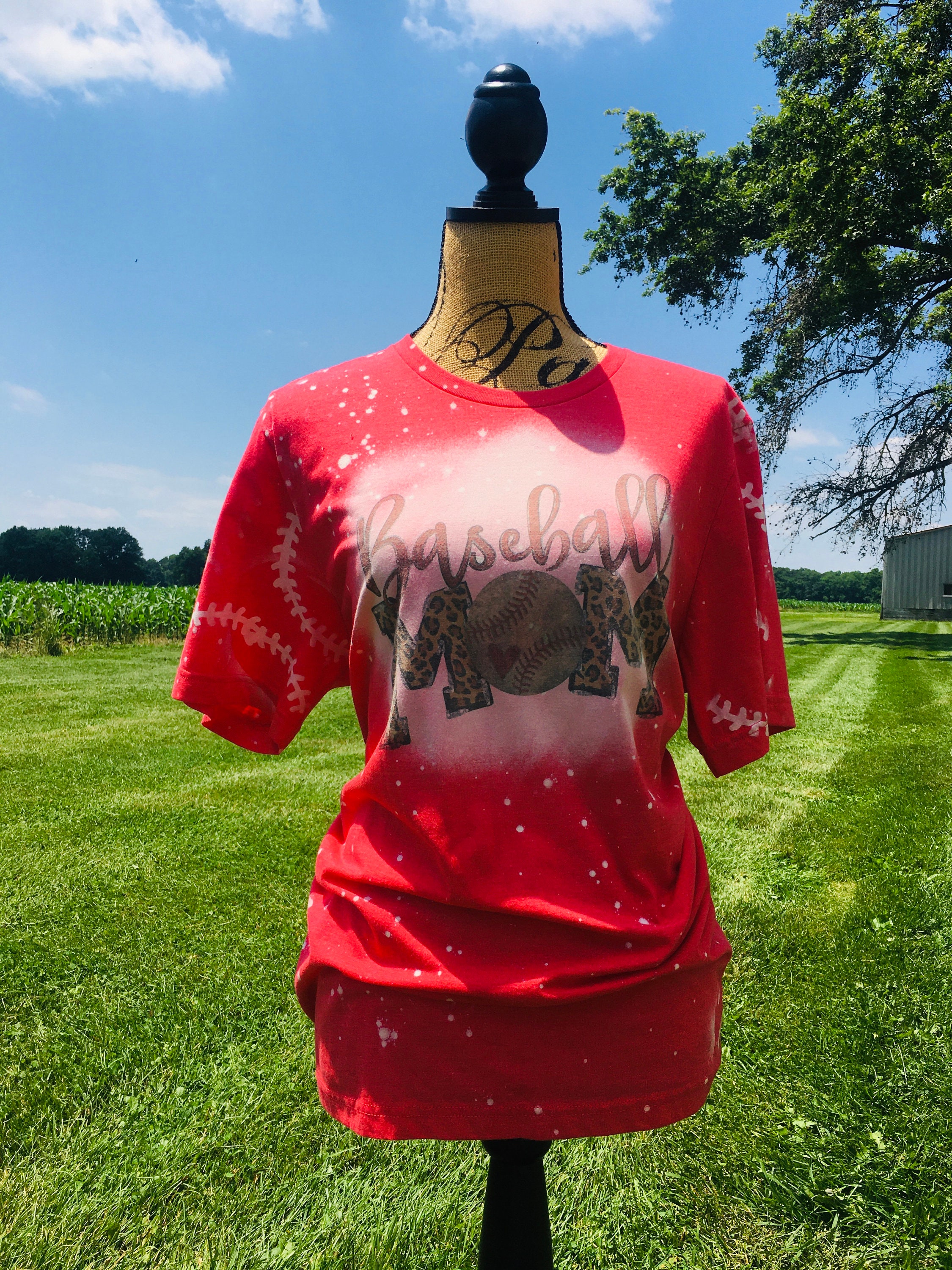 Bleached Baseball Mom Tshirt Etsy